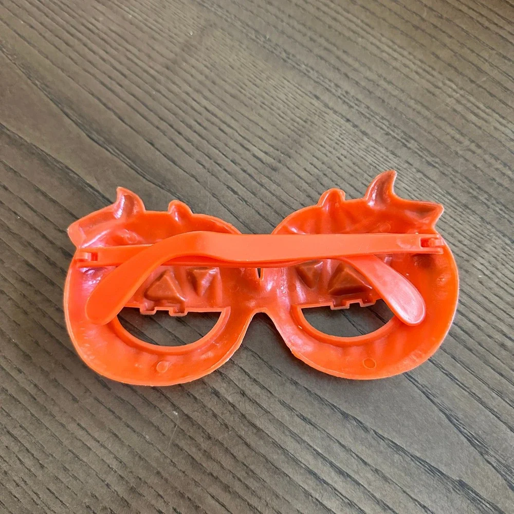 Vintage Halloween Pumpkin Glasses Orange Plastic Jack‎ O Lantern Novelty Costume